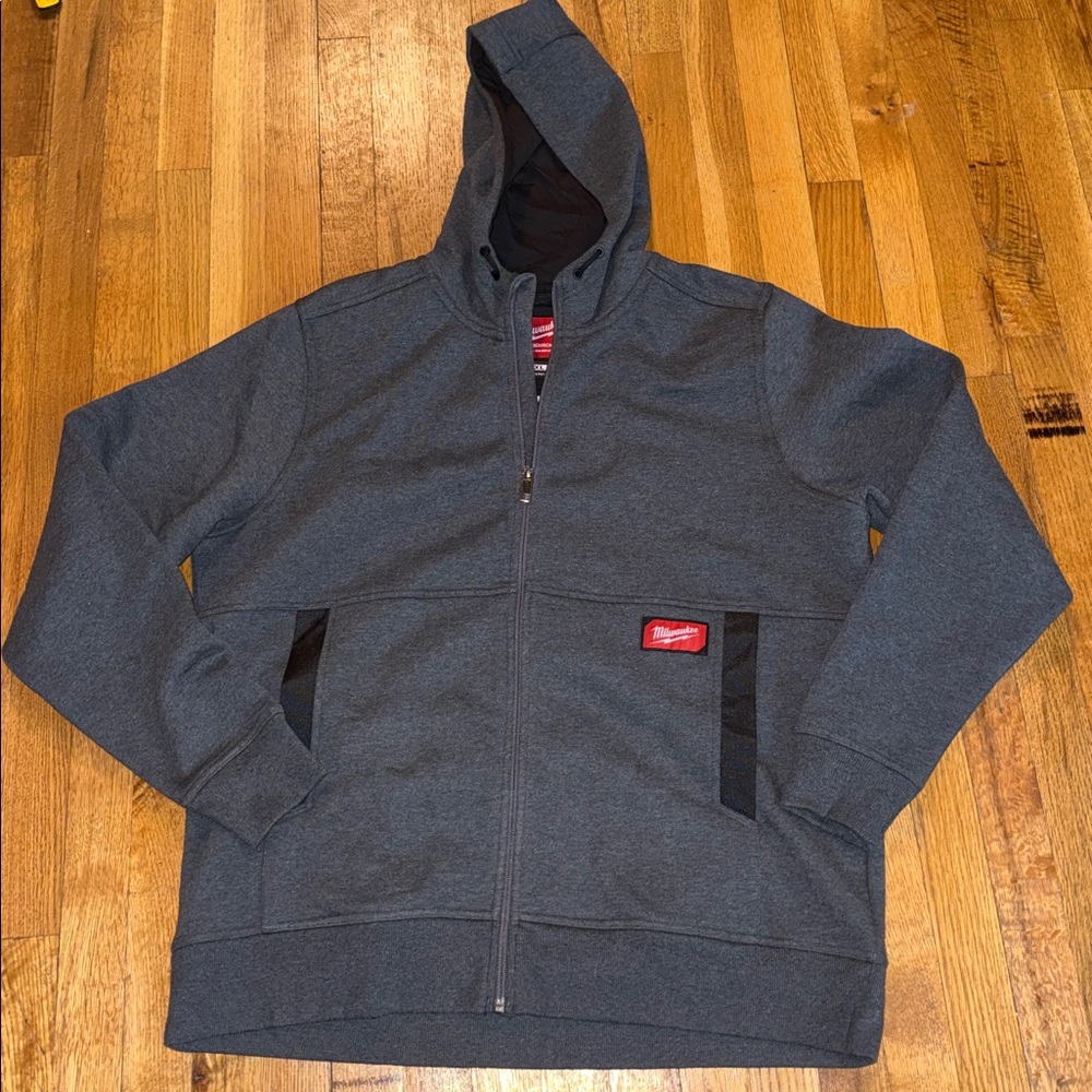 Milwaukee Grey Gridiron Full Zip Hoodie Size XL - Picture 2 of 5